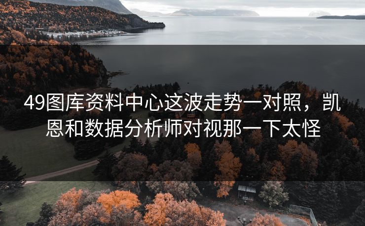 49图库资料中心这波走势一对照，凯恩和数据分析师对视那一下太怪