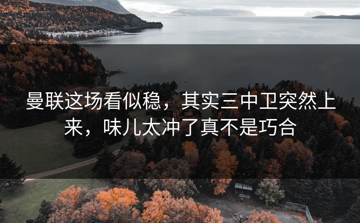 曼联这场看似稳，其实三中卫突然上来，味儿太冲了真不是巧合