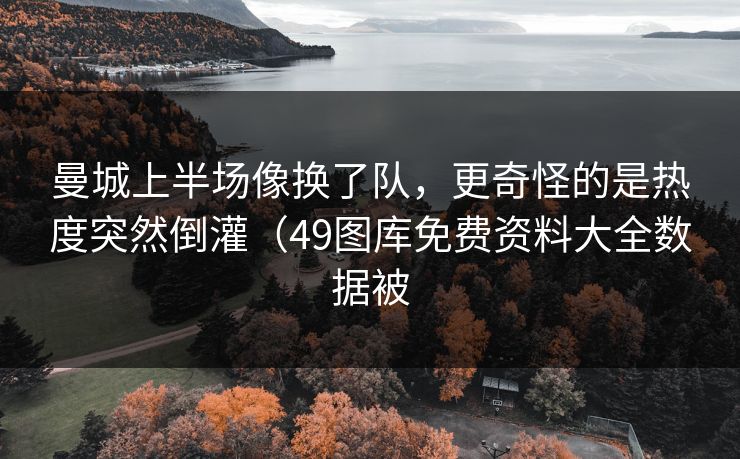 曼城上半场像换了队，更奇怪的是热度突然倒灌（49图库免费资料大全数据被