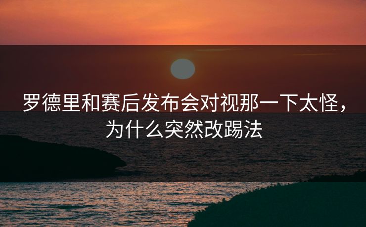 罗德里和赛后发布会对视那一下太怪，为什么突然改踢法