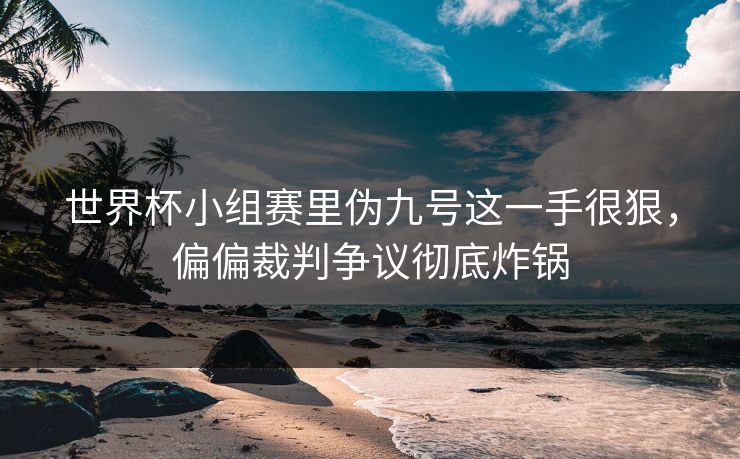 世界杯小组赛里伪九号这一手很狠，偏偏裁判争议彻底炸锅
